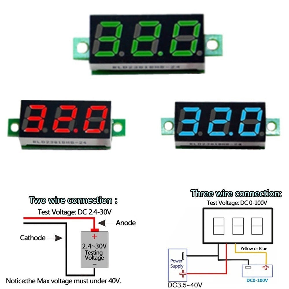Мини волтметър 4.50-100V