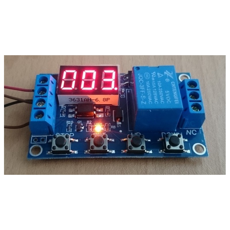 Programmable timer relay module 0.1 s - 999 min