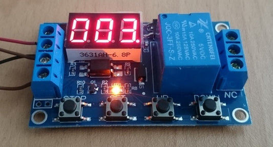 Programmable timer relay module 0.1 s - 999 min