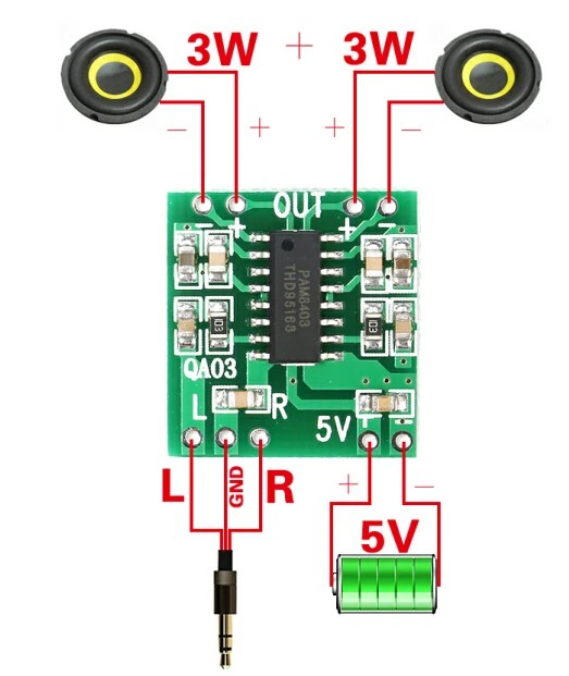 Audio 2x3W Amplifier board
