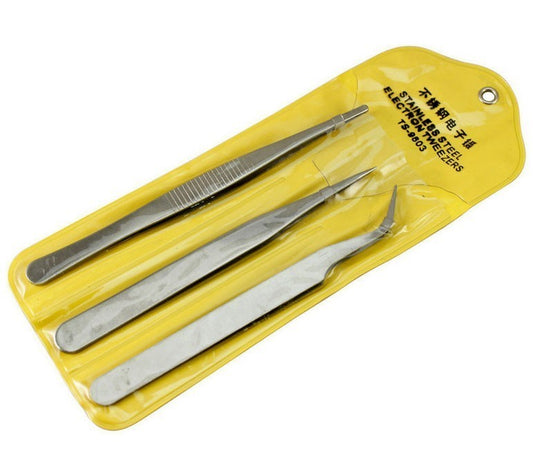 3Pcs Stainless Steel Tweezers