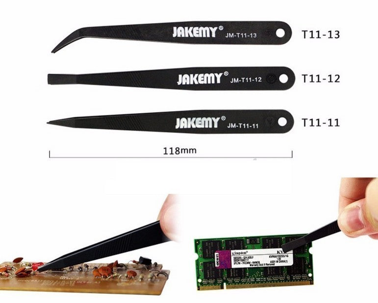 3pcs All Purpose Precision Tweezer Set Anti Static